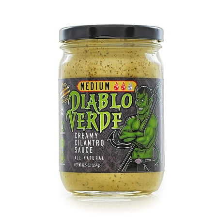 Diablo Verde Salsa, Medium Creamy Cilantro Sauce, 12.5 oz. Jar
