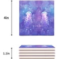 thumbnail image 3 of FMSHPON Jellyfish Set of 6 Coaster for Drinks, Absorbent Ceramic Stone Coasters Cup Mat with Cork Base for Home Kitchen Room Coffee Table Bar Decor, 3 of 4