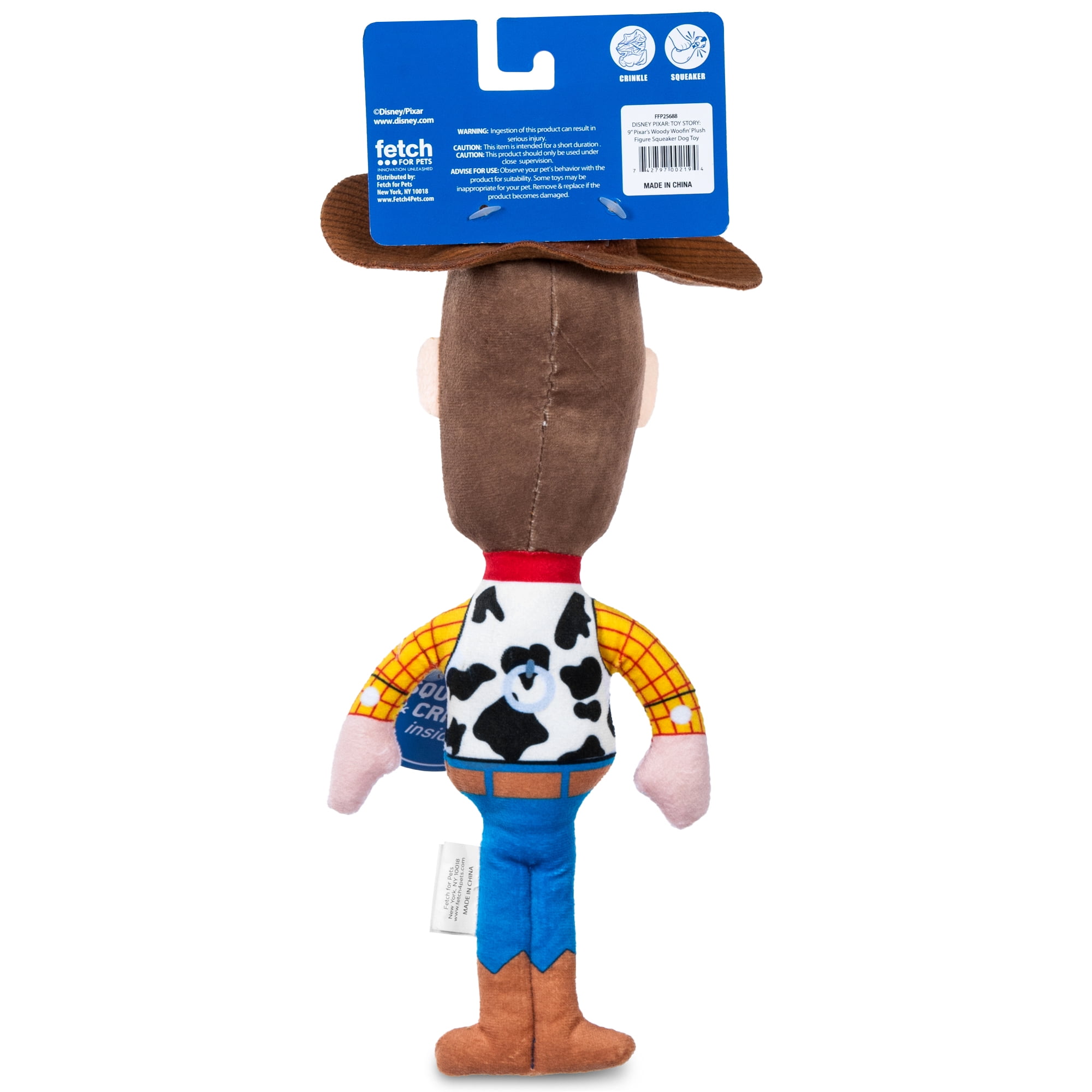DISNEY TOY STORY: Woody Plush Figurine Squeaker Pet Toy-9in
