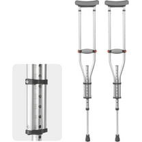 1 Pair Universal Crutches for Adults and Teenager, Adjustable Height for 4'7" to 6'7", 300 LBS Capacity Aluminum Lightweight Crutches with Underarm Pads