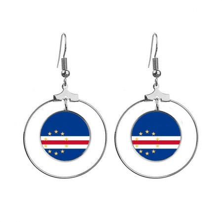 cape verde national flag afcountry earrings dangle hoop jewelry drop circle