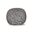 thumbnail image 1 of Lattice Storage Toy Bag Chair, Striped Pattern with Diagonal Squares and Zig Zag Triangles Geometry, Stuffed Animal Organizer Washable Bag, Small Size, Charcoal Grey Eggshell, by Ambesonne, 1 of 3
