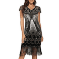 thumbnail image 3 of PrettyGuide Women's Great Gatsby Dress 1920s Vintage Beaded Fringe Flapper Dress with Sleeve Cocktail Party, XX-Large, 3 of 7