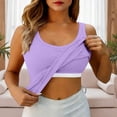 thumbnail image 3 of Lixiuxyad Cami Tank Top High Neck Long Sleeve Built In Bra Tank Top Seamless Slim Fit Camisole For Layering Comfortable Basic Shirt,Purple, 3 of 7