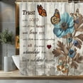 thumbnail image 2 of Rustic Floral Shower Curtain Bible Verse Shower Curtains for Bathroom Vintage Inspirational Quote Farmhouse Shower Curtain Set with Hooks Waterproof Polyester Fabric-72"W x 86"L (Pack of 1), 2 of 7