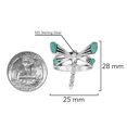 thumbnail image 4 of Whimsical Dragonfly Green Turquoise Inlay Wings .925 Sterling Silver Ring - 9, 4 of 4