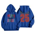 thumbnail image 3 of Women's Christmas Letter Hooded Sweatshirt, Merry and Bright Design, Comfortable Long Sleeve Pullover for Women, Festive Holiday Wear,Royal Blue,L, 3 of 4