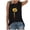 Black, variant on Women Tank Tops Alphabet Print Casual Sleeveless Tee for Beach Daily Size L