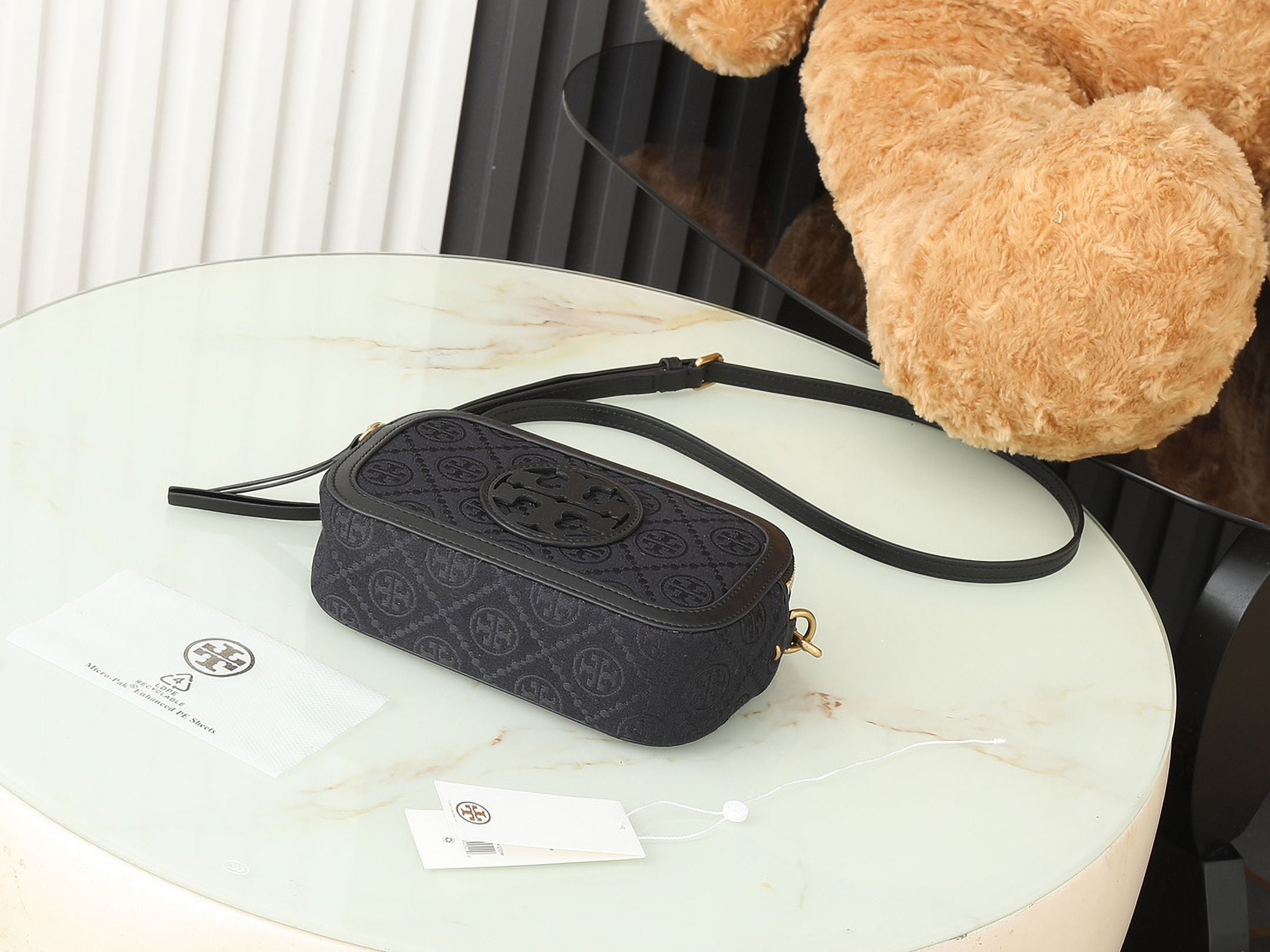 Designer Bag Miller Mini Crossbody Leather Bag in Clam Shell Black Walmart