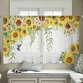 thumbnail image 4 of Spring Sunflowers Sheer Curtains 54 Inches Length 2 Panels Set, Window Sheer Curtains for Living Room/Bedroom, Birds Watercolor Botanical Garden Floral Light Filter Rod Pocket Curtain 52'' x 54'' x 2, 4 of 7