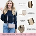 thumbnail image 2 of Kedzie Modernist Crossbody Bag Vegan Leather Camera Shape Bag, Beige (Women's), 2 of 6