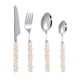 thumbnail image 1 of Juego de 4 piezas de vajilla de acero inoxidable con mango, cuchara para postre, ensalada, tenedor, cuchillo para carne, tenedor, cuchara, cuchara de té., 1 of 2