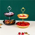 thumbnail image 3 of Toystoory Soporte de hierro de niveles para servir frutas, bandeja para aperitivos, redondo, magdalenas, frutas, postres, té, pastel, soporte Mostrada Toystoory HA020738-00, 3 of 6