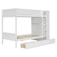 thumbnail image 5 of Bunk Bed with 2 Drawers and Multi-layer Cabinet for Boys/Girls/Teens Bedroom, Low Wood Bed Frame with Safety Guardrail, No Box Spring Needed with Maximized Space, 5 of 9