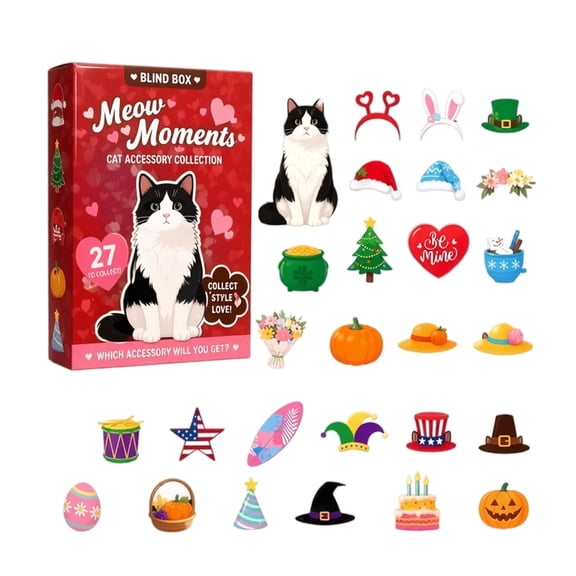 Interchangeable Seasonal Animal Wooden Decor Set with Magnetic Hats, Cute Cat Wooden Sign Desk Decor, DIY Farm Animal Tabletop Stand, Holiday Home Office Tiered Tray Decoration, Birthday Gift