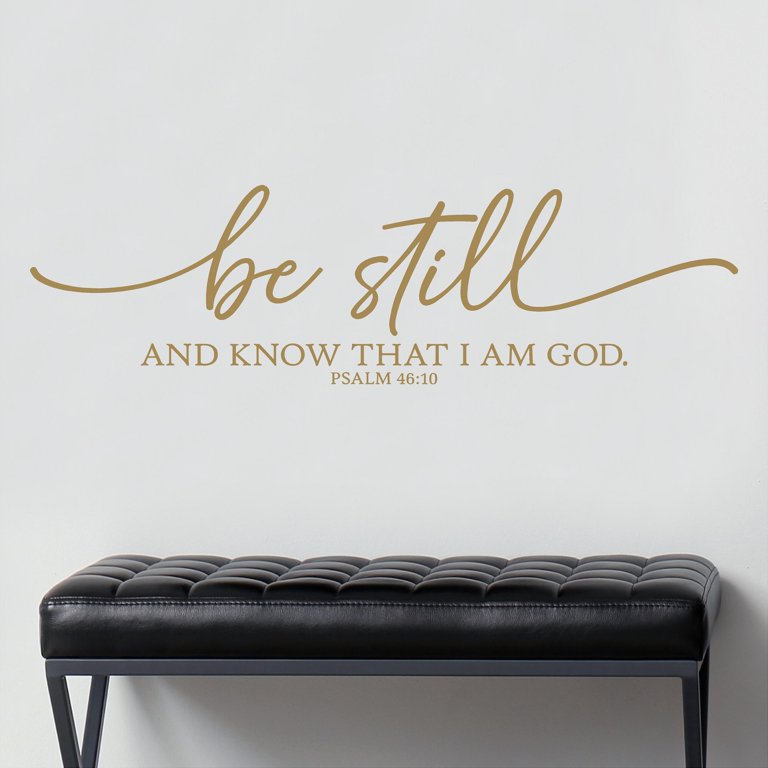 Autocollant Mural Citation Biblique 'Be Still & Know That I Am God' - Vinyle Déco, Style Contemporain