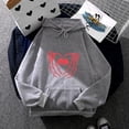 thumbnail image 2 of Baberdicy Essentials Hoodie Women's Cute Sweatshirt Kawaii Long Sleeve Hoodie Heart Printing Pullover Tops for Teen Women Aesthetic Clothes Hoodies for Women Grey, 2 of 3