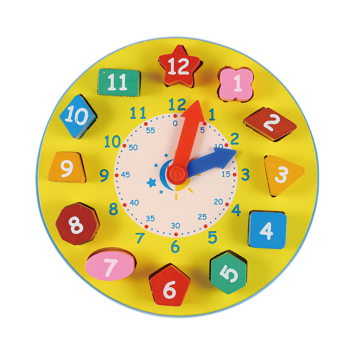 NUOLUX 1 Pc Shape Number Clock Toy Puzzle Blocks Toy Preschool Kids
