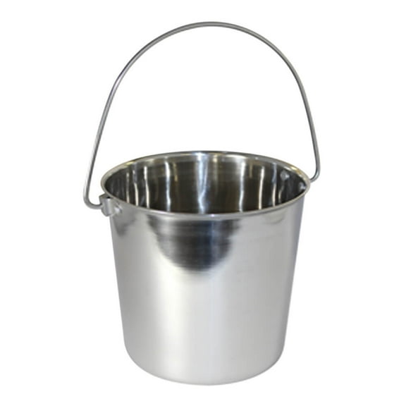 Stainless Steel Pail, Round with Rivets, 9 qt