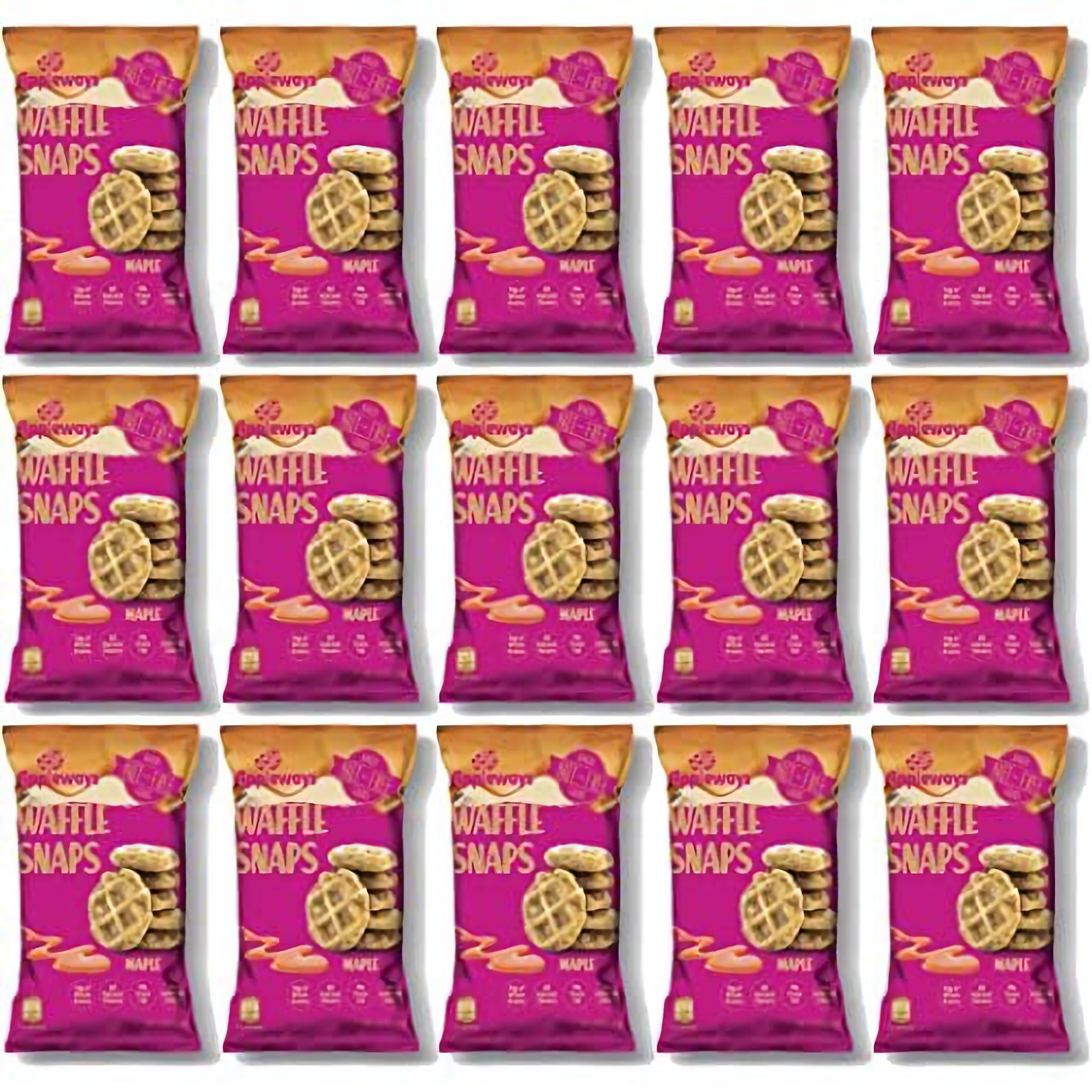 Appleways Maple Waffle Snaps | 1.9 Oz Bag | Pack of 15