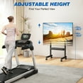 thumbnail image 6 of RTVR Rolling TV Stand with Locking Wheels - Height Adjustable 43.6"-49.5" Mobile Cart for 40-75" Screens, 110lbs Capacity & Media Shelf, 6 of 10