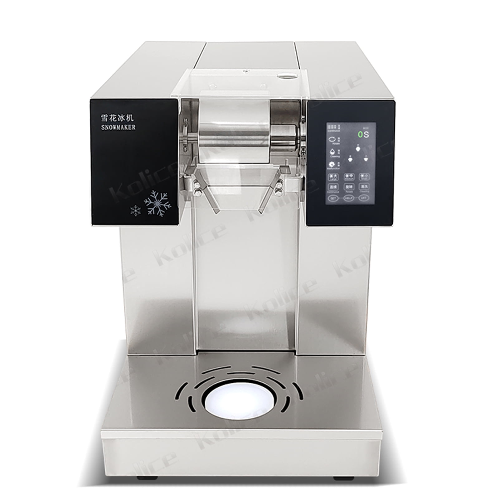 Kolice Commercial Automatic Shaved Ice Machine,Snowflake Ice Maker, Ice Crusher Shaver -185kgs/Day, Water Cooling,Refrigerated by Compressor