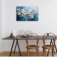 thumbnail image 4 of Abstract White Flower Canvas Wall Art, 3D Oil Painting Style Floral Print, Modern Textured Blossom Artwork for Living Room Bedroom Office Decor, Ready to Hang, 4 of 6