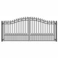 thumbnail image 1 of ALEKO DG18STPD St. Louis Style Fer Forgé 18'x6' Double Swing Noir Porte d'Entrée, 1 of 11