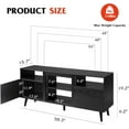 thumbnail image 2 of AEGFKDTV Stand for 65 Inch TV, 58 inch Entertainment Center with 2 Storage Cabinets, Media Console for Living Room, Bedroom and Office, Black, 2 of 8