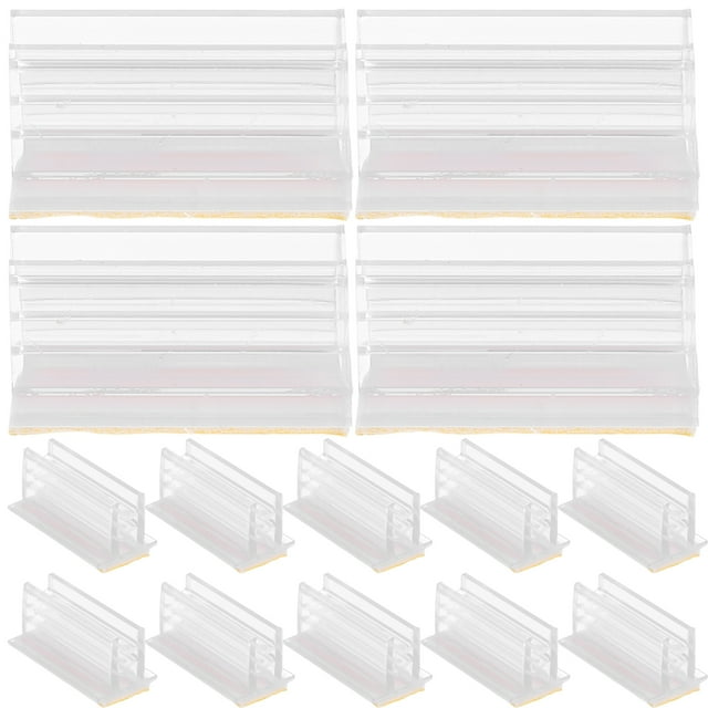 100pcs Sneeze Guard Holders Self Adhesive Sign Stands Panel Holders Tabletop Card Holder Clips