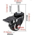 thumbnail image 3 of Gamvdout 1.5 Inch Polyurethane casters with M8 M10 Thread Stem 360 Degree Rotating Swivel Caster with Brakes Hardware Accessories Office Chair Caster Quiet I (Brake M1, 3 of 8