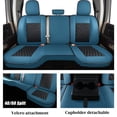 thumbnail image 3 of Coverado Full Set Car Seat Covers, Leather Auto Seat Covers With Concave Front Seat/Split Curved Rear, Custom Fit 2009-2018 Ram 1500, 2010-2024 Ram 2500 3500 (Blue), 3 of 6