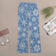 thumbnail image 6 of White Snowflakes Blue Winter Design for Women Casual Lightweight Straight Leg Pants Comfy Women's Trousers, 6 of 8