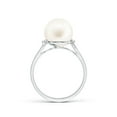 thumbnail image 2 of Angara Freshwater Cultured Pearl and Diamond Bypass Ring in 14K White Gold for Women | June Birthstone Jewelry for Her, 2 of 7