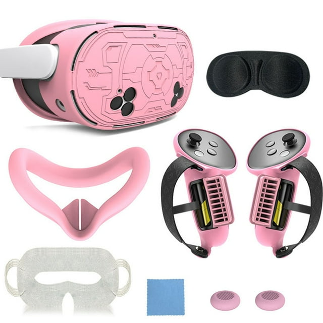 Trousse d'Accessoires de Casque VR 7-en-1 pour Meta Quest 3 - Poignées de Manette, Sangle de Main, Couvre-Visage en Silicone et Ensemble de Protection d'Objectif