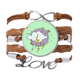 thumbnail image 1 of Expresión climática de minon Pulsera de cuero Negro trenzado pulsera de cuerda de amor Unbranded M, 1 of 3