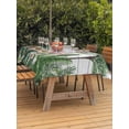 thumbnail image 3 of Outdoor Tablecloth with Umbrella Hole for Patio/Picnic/Party/Camping, Tropical Palm Trees Waterproof Table Cloth Rectangle Table Cover Washable, Green Botanical Summer Flowers Vintage (60"x 120"), 3 of 9