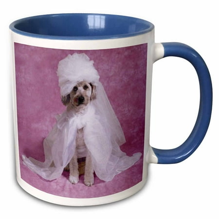 

3dRose Bride Dog Millie - Two Tone Blue Mug 11-ounce