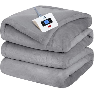 Electric Blanket King Size, Flannel Heated Blanket with10 Heating Levels & Auto Shut Off, Machine Washable