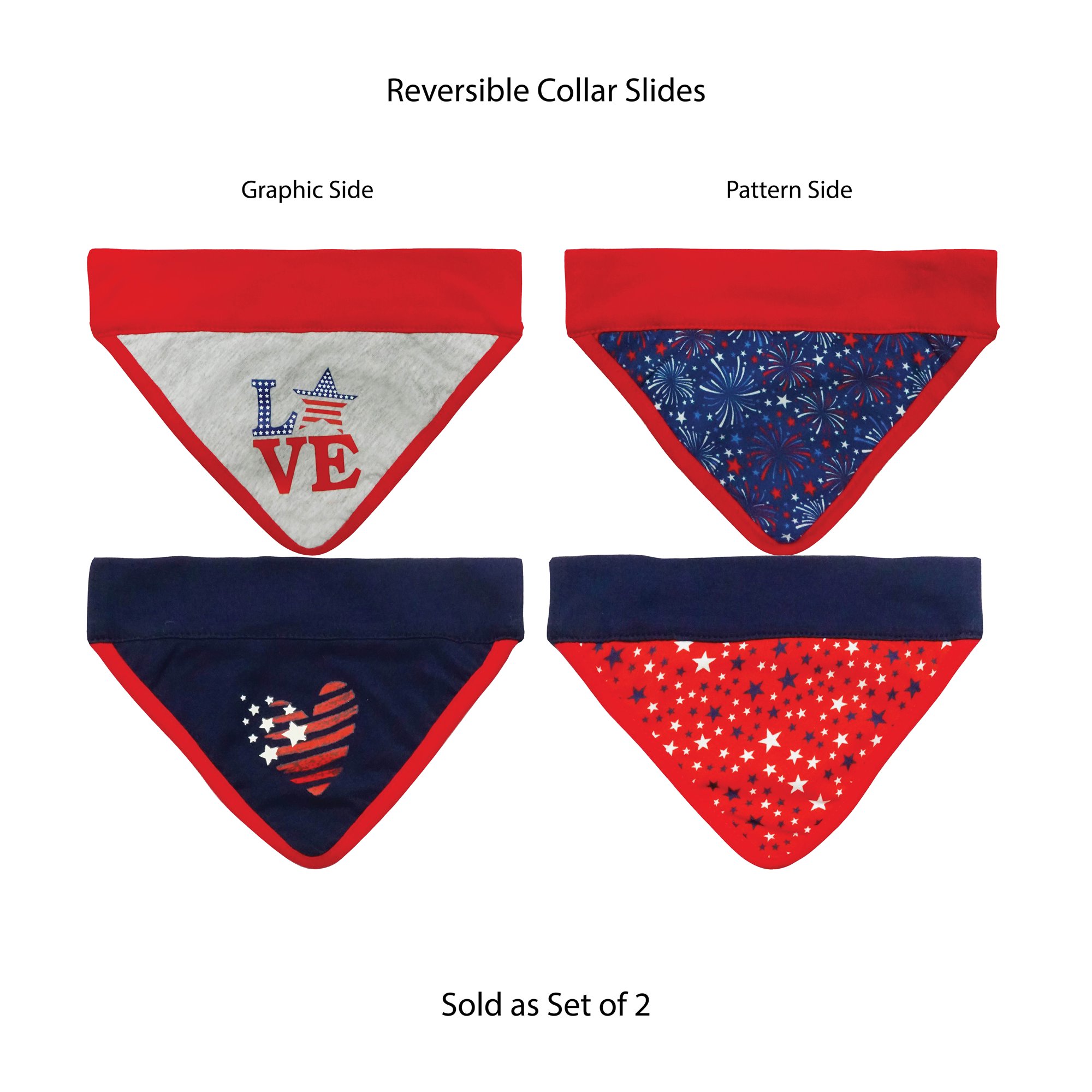 Best Furry Friends Bandana Slide (Set of 2) Patriotic Large/X-Large