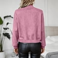 thumbnail image 5 of Stamzod Bomber Jacket Women Fall Fashion 2026 Dressy Casual Faux Suede Jackets Loose Fit Long Sleeve Cropped Coats for Women, 5 of 9