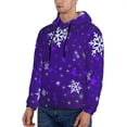 thumbnail image 3 of Honeii Dark Purple Snowflakes Pattern Mens Hoodies Men's Loose Sleeve Sweatshirt,Pullover Hooded Sweatshirt for Men,Essentials Hoodie-3X-Large, 3 of 7