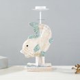 thumbnail image 1 of Candelabro de madera maciza tallado en forma de pez, adornos decorativos, artesanías, mesa de exhibición de estrellas de mar de madera, 1 of 5