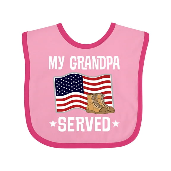 Inktastic Military Grandson My Grandpa Served Boys or Girls Baby Bib