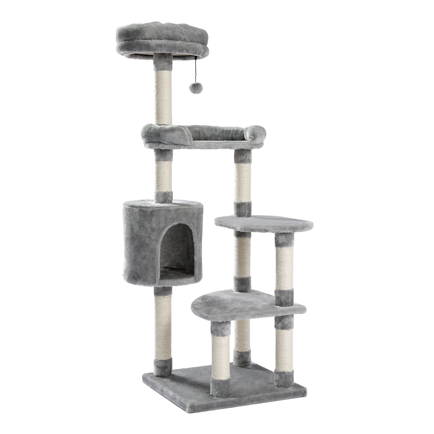 Pefilos 55" Inch Cat Tower for Indoor Cats Cat Tree Multi-Level Cat Furniture Condo for Small & Medium Cats Kittens, Gray Pefilos 55" Inch Cat Tower for Indoor Cats Cat Tree Multi-Level Cat Furniture Condo for Small & Medium Cats Kittens, Gray