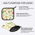 thumbnail image 3 of Yayeee Oven Mitts and Pot Holder Set of 4 Heat Resistant Kitchen Gloves Baking Hot Pad, White Vegetables Pattern, 3 of 5