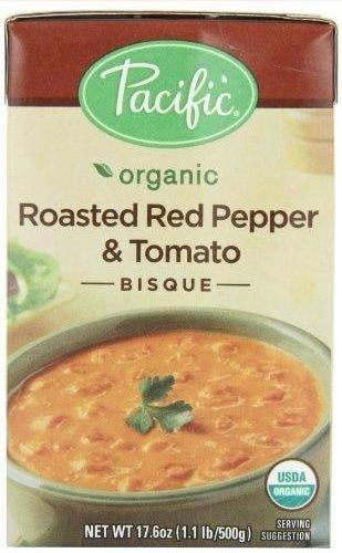 12 Pack : Pacific Natural Foods Organic Roasted Red Pepper And Tomato Bisque), 17.6-ounce... by