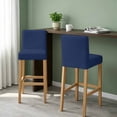 thumbnail image 2 of Navy Blue Bar Stool Cover Set of 2, Farmhouse Solid Navy Blue Color Modern Art Stretch Bar Chair Cover, Removable Washable Pub Counter Stool Chair Slipcover for Kitchen Dining Room Pub Cafe, 2 of 9
