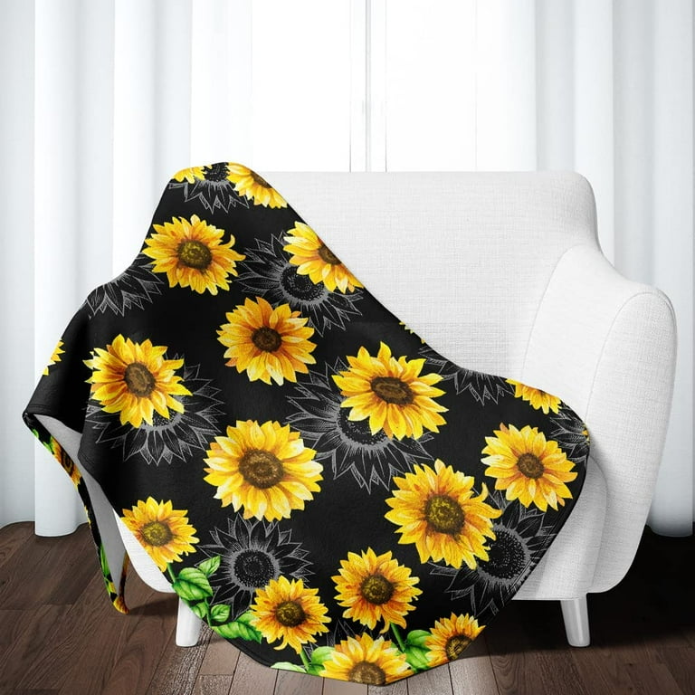  Sunflower Blanket - Soft, Cozy, Warm Sherpa Fleece