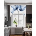 thumbnail image 3 of Blue Flowers Swag Valances for Windows, Small Curtains Drapes, Gradient Botanical Tulip Floral Plants Kitchen Window Curtains Over Sink Window Treatment Valance for Bedroom/Bathroom 56"x36", 3 of 5